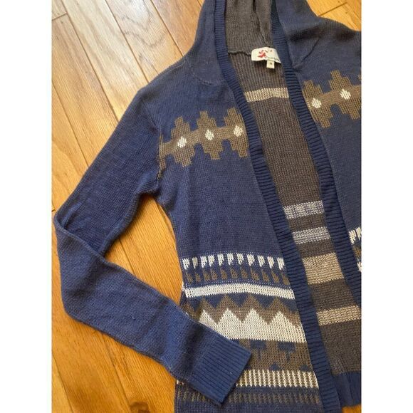 Srod Butterflies, Anthropologie Women's Aztec Hooded Open-Front Cardigan Medium - Picture 2 of 9